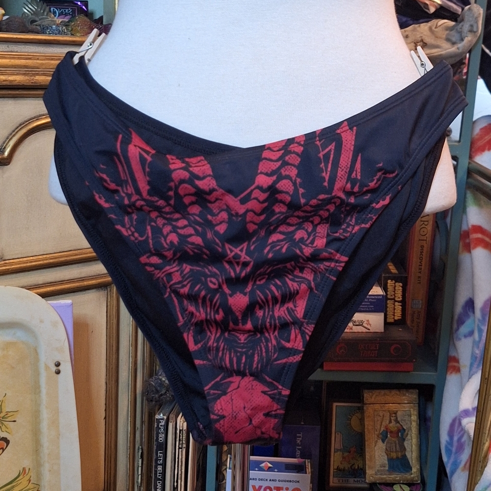 Killstar Black And Red Baphomet Bikini Bottom
